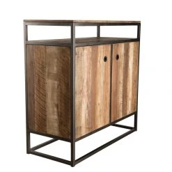 MACABANE Buffet SIXTINE 2 Portes Et 1 Étagère Bois Teck Recyclé Acacia Mahog... -SoBuy Shop buffet sixtine 2 portes et 1 tagere bois teck recycle acacia mahogany et metal 3197518 8 1140x1140