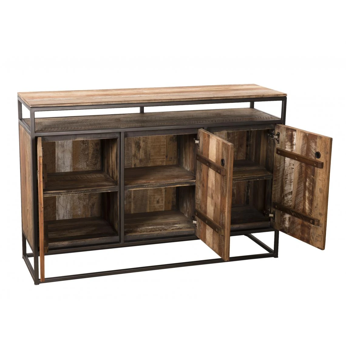 MACABANE Buffet SIXTINE 3 Portes Et 1 Étagère Bois Teck Recyclé Acacia Mahog... 23 MACABANE Buffet SIXTINE 3 Portes Et 1 Étagère Bois Teck Recyclé Acacia Mahog... – Image 21