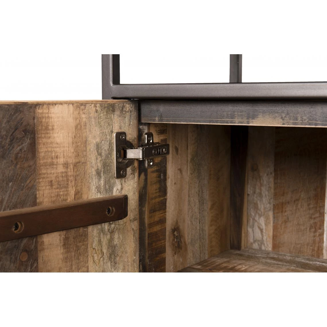 MACABANE Buffet SIXTINE 3 Portes Et 1 Étagère Bois Teck Recyclé Acacia Mahog... 8 MACABANE Buffet SIXTINE 3 Portes Et 1 Étagère Bois Teck Recyclé Acacia Mahog... – Image 6