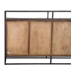 MACABANE Buffet SIXTINE 4 Portes 1 Étagère Bois Teck Recyclé Et Métal -SoBuy Shop buffet sixtine 4 portes 1 tagere bois teck recycle et metal 3197538 10 1140x1140