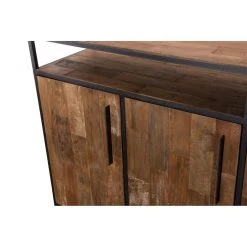 MACABANE Buffet SIXTINE 4 Portes 1 Étagère Bois Teck Recyclé Et Métal -SoBuy Shop buffet sixtine 4 portes 1 tagere bois teck recycle et metal 3197538 7 1140x1140