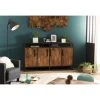 MACABANE Buffet SIXTINE 4 Portes 1 Étagère Bois Teck Recyclé Et Métal