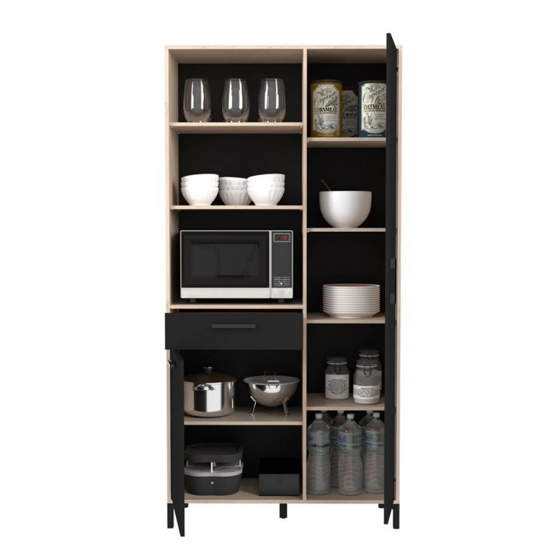 BUT Buffet STUDIO Chêne Jackson Et Noir 4 BUT Buffet STUDIO Chêne Jackson Et Noir – Image 2