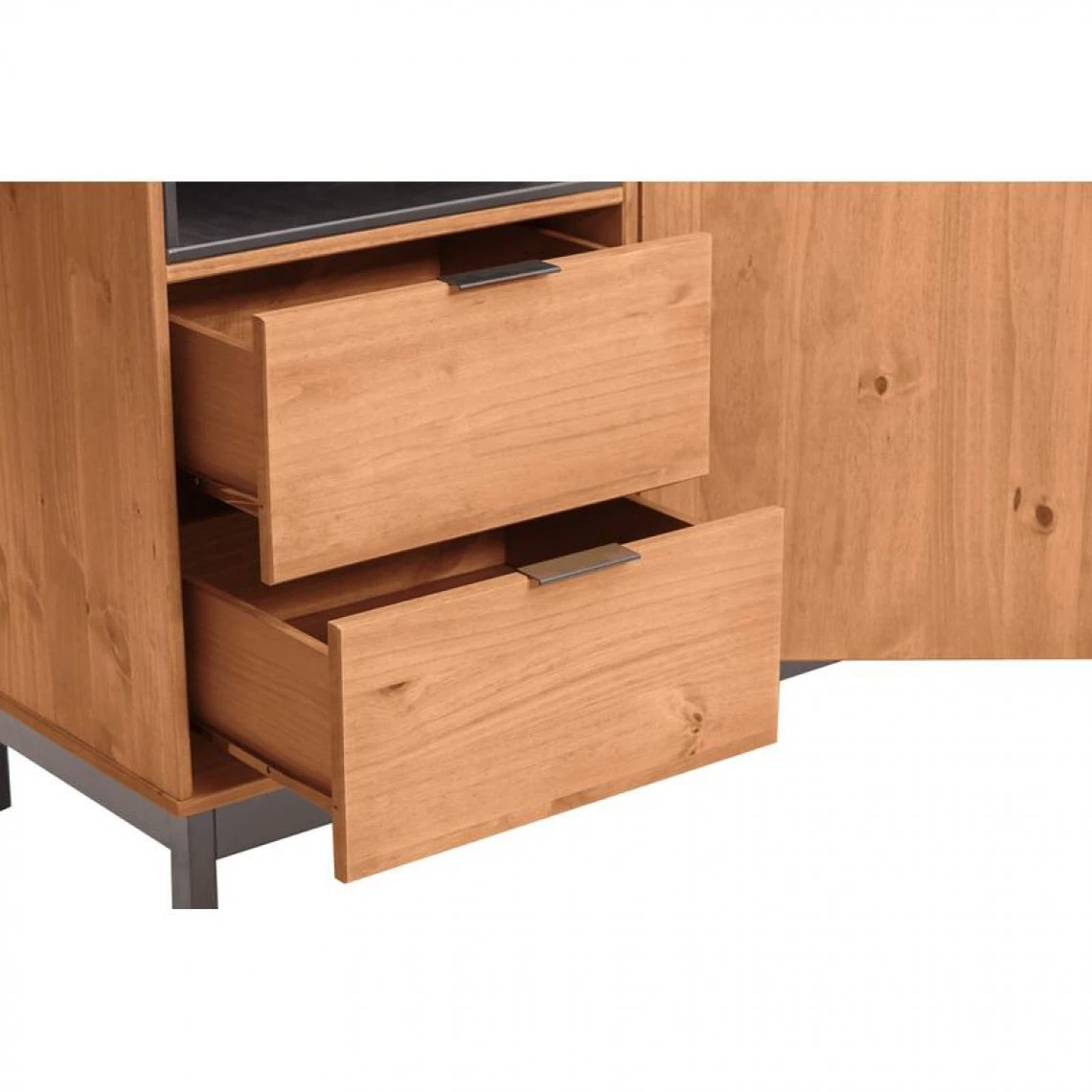 BUT Buffet Style Atelier BRONX Bois Massif Et Noir 6 BUT Buffet Style Atelier BRONX Bois Massif Et Noir â Image 4