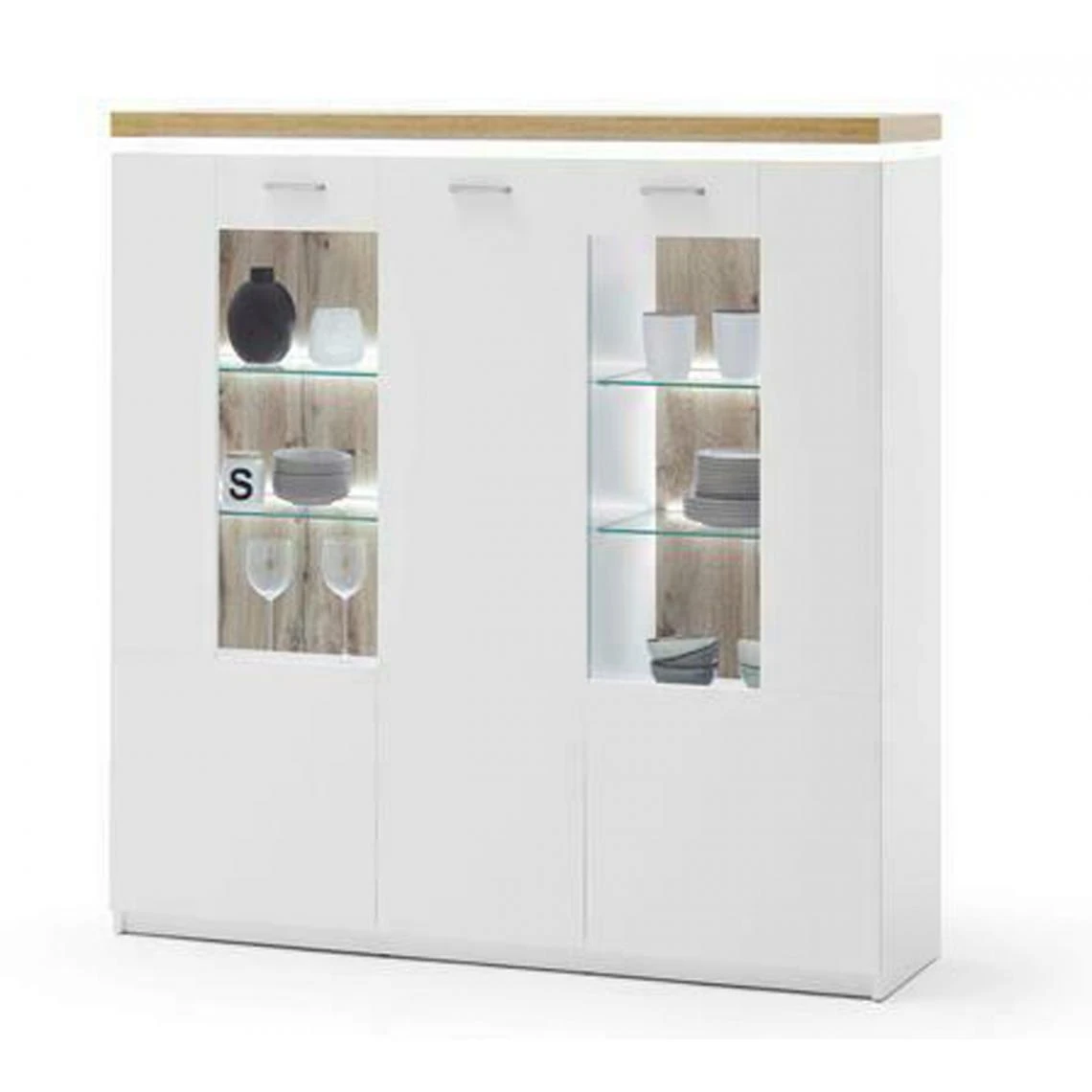 Pegane Buffet / Vaisselier Coloris Chêne Wotan Et Blanc - Longueur 138 X Hau... 3 Pegane Buffet / Vaisselier Coloris Chêne Wotan Et Blanc - Longueur 138 X Hau...