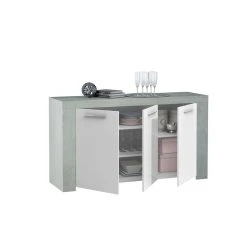 Usinestreet Buffet WENDY 3 Portes L144cm - Blanc / Béton -SoBuy Shop buffet wendy 3 portes l144cm blanc beton 8794867 22726753 1140x1140
