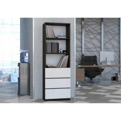 Hucoco CAMELLA | Bibliothèque Moderne Salon Chambre Bureau | 180x60x33 Cm | ... -SoBuy Shop camella bibliotheque moderne salon chambre bureau 180x60x33 cm 3 tiroirs 2 etageres rangement livres objets deco wengeblanc 9722238 25173030 1140x1140