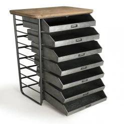 MACABANE Chiffonnier HELENA Meuble 7 Tiroirs Zinc Plateau Sapin Marqueté Struc... -SoBuy Shop chiffonnier helena meuble 7 tiroirs zinc plateau sapin marquete structure metal design 3197672 4 1140x1140 2