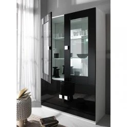 Altobuy COLUMBUS - Vitrine 4 Portes Laquée Brillant Blanc Et Noir 8 Altobuy COLUMBUS - Vitrine 4 Portes Laquée Brillant Blanc Et Noir -SoBuy Shop columbus vitrine 4 portes laquee brillant blanc et noir 9662610 25054160 1140x1140