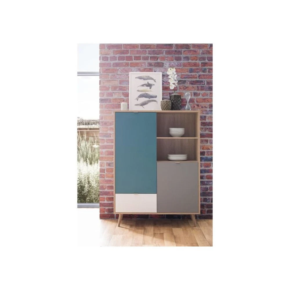 BUT Buffet Au Design Scandinave Pour Salon Et Cuisine 2 Portes Et Tiroirs ... 5 BUT Buffet Au Design Scandinave Pour Salon Et Cuisine 2 Portes Et Tiroirs ... – Image 3