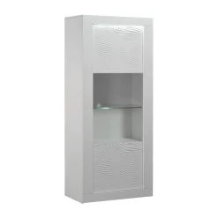 Altobuy DAYTON WHITE - Vitrine 1 Porte Réversible Laquée Blanche Et Leds