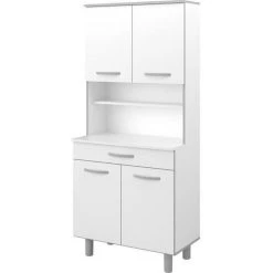 EKIPA Buffet De Cuisine Blanc Mat - L 80 Cm - READY