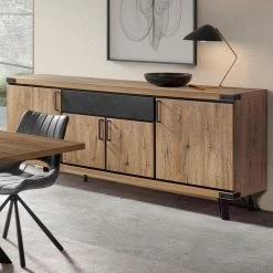 NOUVOMEUBLE Enfilade 220 Cm Contemporaine Couleur Chêne Doré Et Noir NETY -SoBuy Shop enfilade 220 cm contemporaine couleur chene dore et noir nety 13024056 35387668 1140x1140