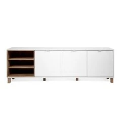 CSTORE Enfilade - Blanc - Scandinave - 3 Portes - MENORCA - L 200 X P 35 X H...