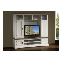 HAPPYMOBILI Buffet Enfilade Contemporain Bois Massif Couleur Blanc ESTELLE -SoBuy Shop enfilade contemporain blanc bois zd4 z