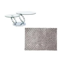 Vente-unique Ensemble Table Basse Plateau Pivotant Transparent JOLINE Et Tapis Shag... 8 Vente-unique Ensemble Table Basse Plateau Pivotant Transparent JOLINE Et Tapis Shag... -SoBuy Shop ensemble table basse plateau pivotant transparent joline et tapis shaggy gris maze 13899978 38535602 1140x1140