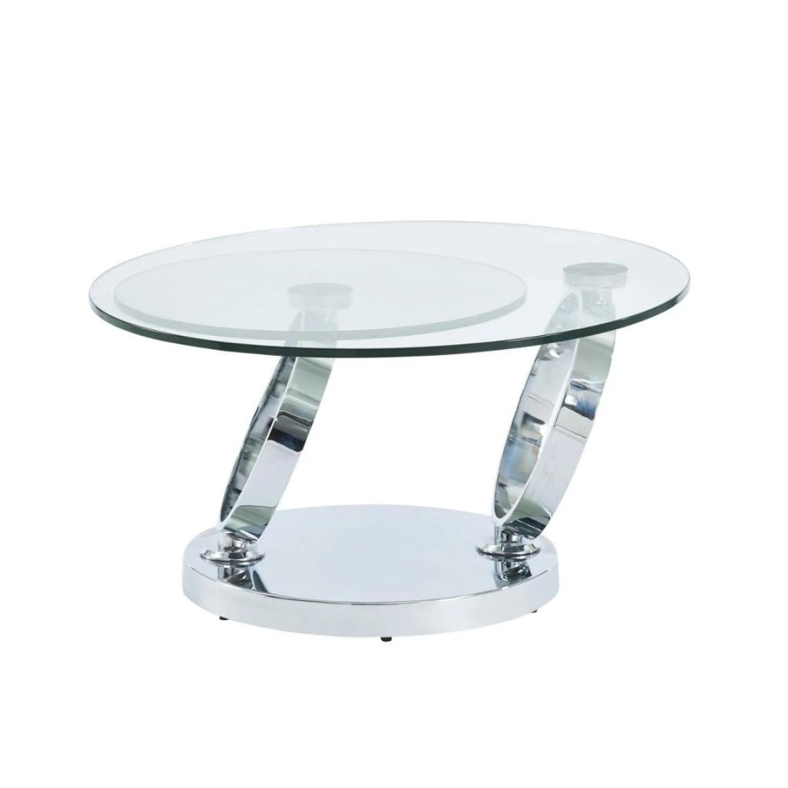 Vente-unique Ensemble Table Basse Plateau Pivotant Transparent JOLINE Et Tapis Shag... 6 Vente-unique Ensemble Table Basse Plateau Pivotant Transparent JOLINE Et Tapis Shag... – Image 4