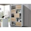 Germania Etagère à Portes Coulissantes LEA 5 Niches Sonoma/blanc -SoBuy Shop etagere a portes coulissantes lea 5 niches sonomablanc 12156738 32296450 1140x1140