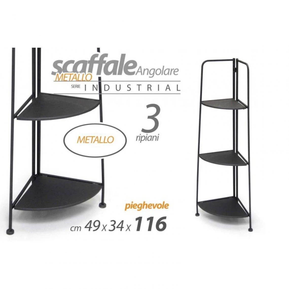 Webmarketpoint Etagère D'angle Pliante En Métal Urban Cm 49 X 34 X 116 H 3 Webmarketpoint Etagère D'angle Pliante En Métal Urban Cm 49 X 34 X 116 H