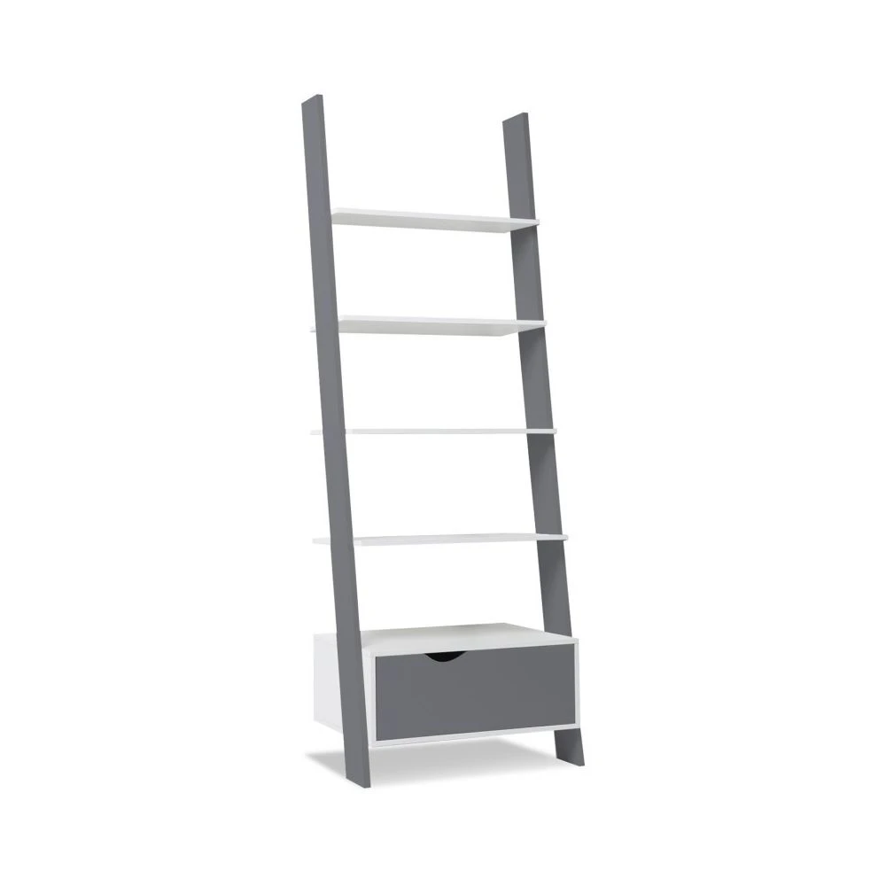 Idmarket Étagère échelle Scandinave Bois Blanc Et Gris 4 Idmarket Étagère échelle Scandinave Bois Blanc Et Gris – Image 2