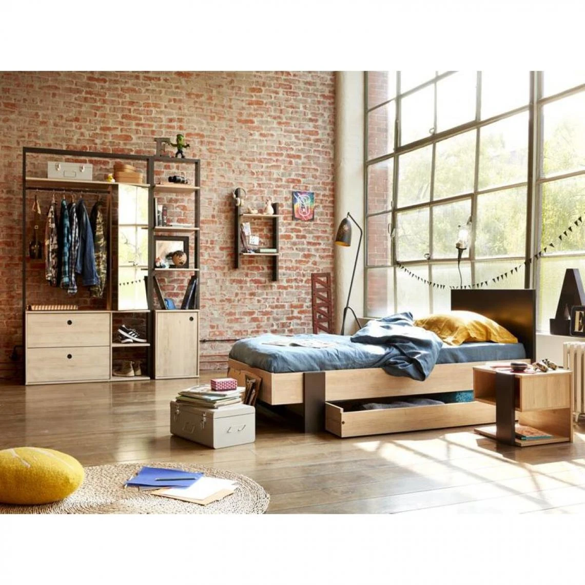 BUT Etagère Murale DUPLEX Imitation Châtaignier Et Noir 6 BUT Etagère Murale DUPLEX Imitation Châtaignier Et Noir – Image 4