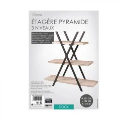 SANS MARQUE Etagère Pyramide 3 étages Dock - Naturel Clair