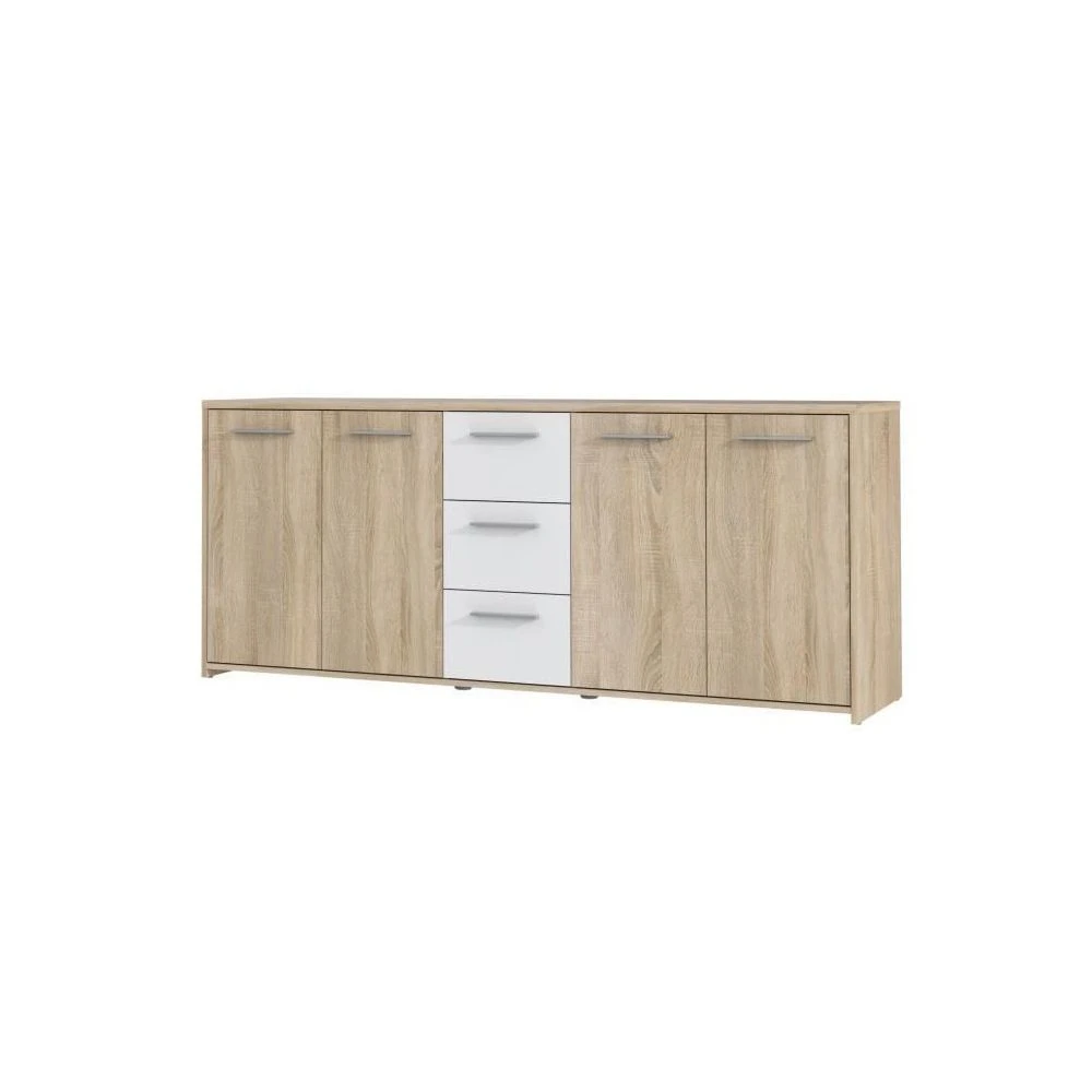 FINLANDEK Buffet Bas PILVI Contemporain Décor Chene Sonoma Et Blanc M... 3 FINLANDEK Buffet Bas PILVI Contemporain Décor Chene Sonoma Et Blanc M...