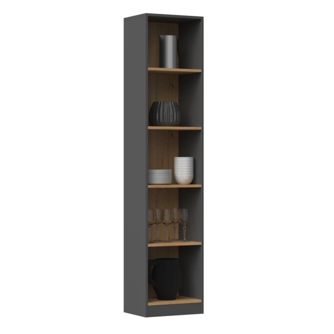 Hucoco FLORENCE - Bibliothèque 5 étagères - Dimensions 182x40x30 Cm - Meub... 4 Hucoco FLORENCE - Bibliothèque 5 étagères - Dimensions 182x40x30 Cm - Meub... – Image 2