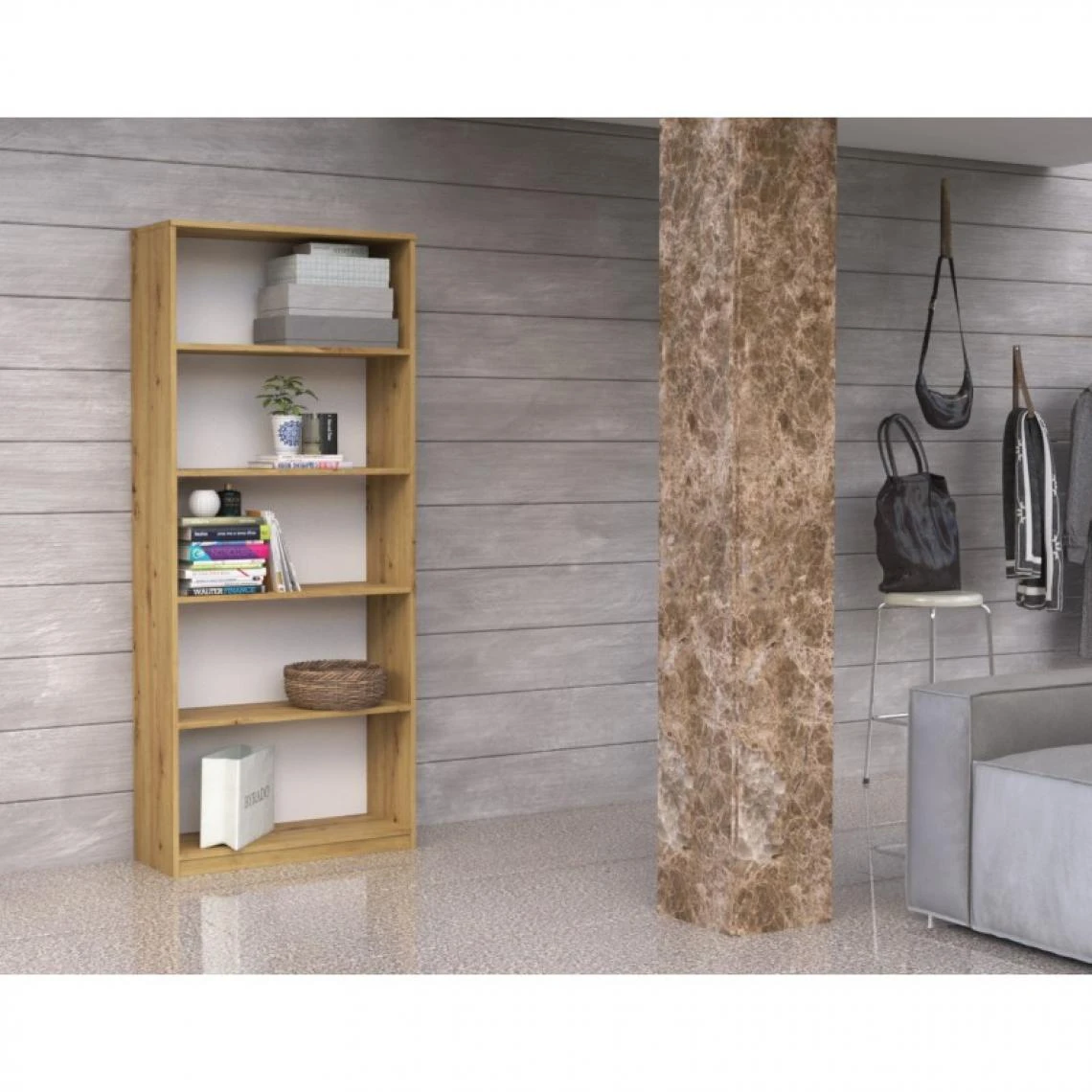 Hucoco FLORENCE | Bibliothèque Moderne | Étagère De Bureau Classique | Dim... 4 Hucoco FLORENCE | Bibliothèque Moderne | Étagère De Bureau Classique | Dim... – Image 2