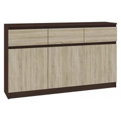 Hucoco GRACE - Buffet Enfilade Moderne Salon Séjour 3 Tiroirs/ 3 Portes - 13...