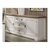 HAPPYMOBILI Buffet Enfilade Contemporain Bois Massif Couleur Blanc ESTELLE