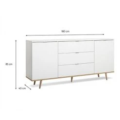 BUT Buffet Au Design Scandinave Pour Salon Avec 2 Portes Et 3 Tiroirs Vide 10 BUT Buffet Au Design Scandinave Pour Salon Avec 2 Portes Et 3 Tiroirs Vide -SoBuy Shop gteborg buffet bas style scandinave decor chene et blanc l 180 cm 7750575 19580419 1200x1200
