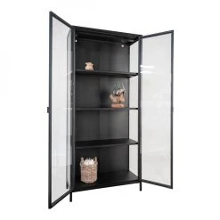 Altobuy HENDRA - Vitrine 2 Portes Verre Et Acier Noir H175cm -SoBuy Shop hendra vitrine 2 portes verre et acier noir h175cm 11780674 31103100 1140x1140