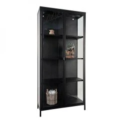 Altobuy HENDRA - Vitrine 2 Portes Verre Et Acier Noir H175cm -SoBuy Shop hendra vitrine 2 portes verre et acier noir h175cm 11780674 31103102 1140x1140