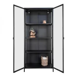 Altobuy HENDRA - Vitrine 2 Portes Verre Et Acier Noir H175cm -SoBuy Shop hendra vitrine 2 portes verre et acier noir h175cm 11780674 31103106 1140x1140