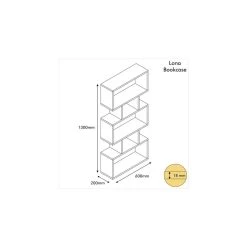 HOMEMANIA Bibliothèque Iona Avec Étagères, Meuble De Rangement - Po... -SoBuy Shop hio8681285915207 img04