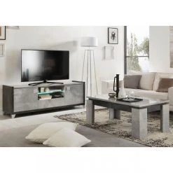 Altobuy HOFFMAN - Ensemble Meuble TV 160cm + Table Basse à 4 Pieds