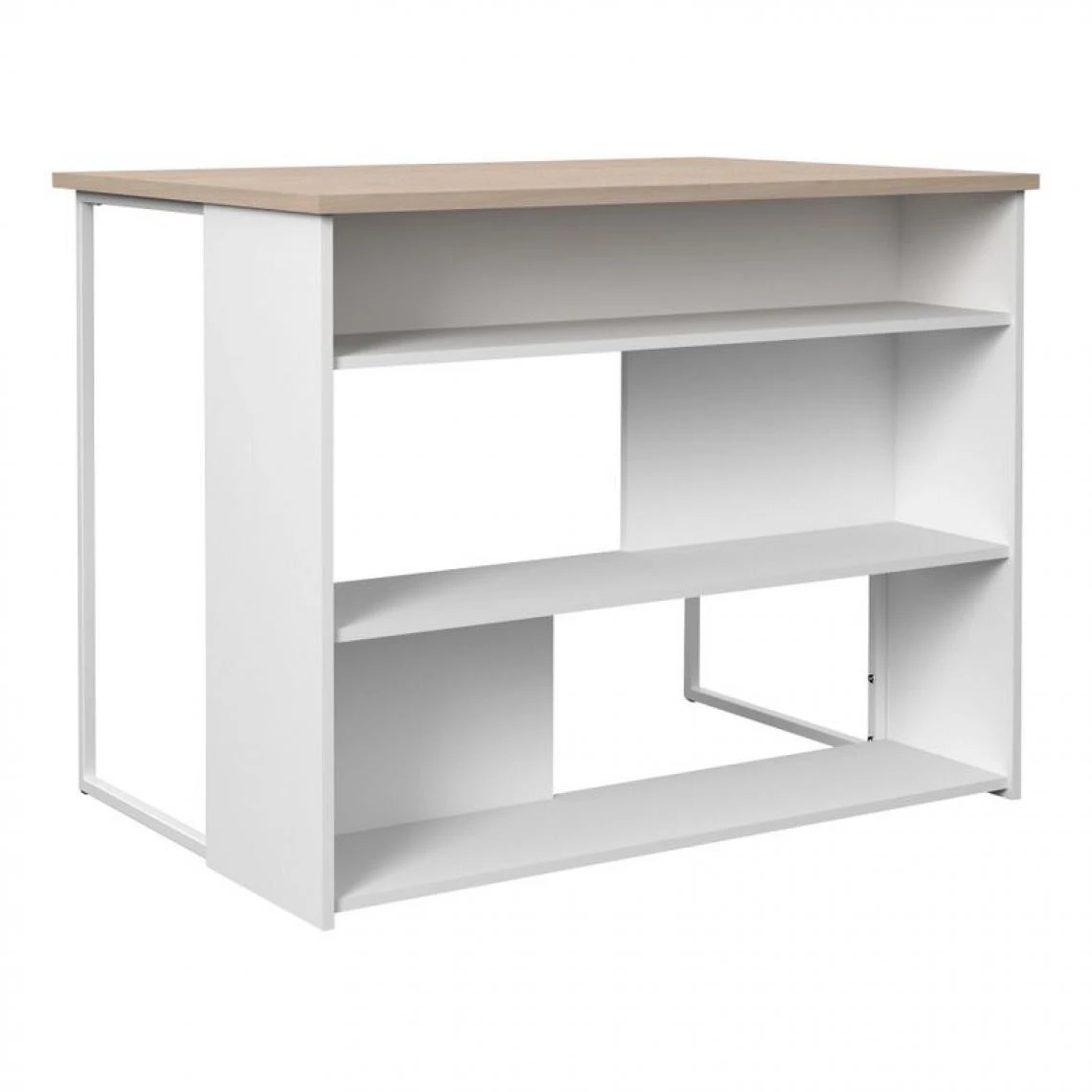 BUT Ilot De Cuisine TASTE Imitation Chêne Et Blanc 3 BUT Ilot De Cuisine TASTE Imitation Chêne Et Blanc