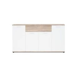 Marque Generique JACKY Buffet Bas Classique Blanc Et Décor Chene Mat - L 160 Cm -SoBuy Shop jacky buffet bas classique blanc et decor chene mat l 160 cm 1