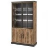 Altobuy JENNA - Vitrine 4 Portes Aspect Bois Et Métal Poudré Noir -SoBuy Shop jenna vitrine 4 portes aspect bois et metal poudre noir 10010504 25752662 1140x1140