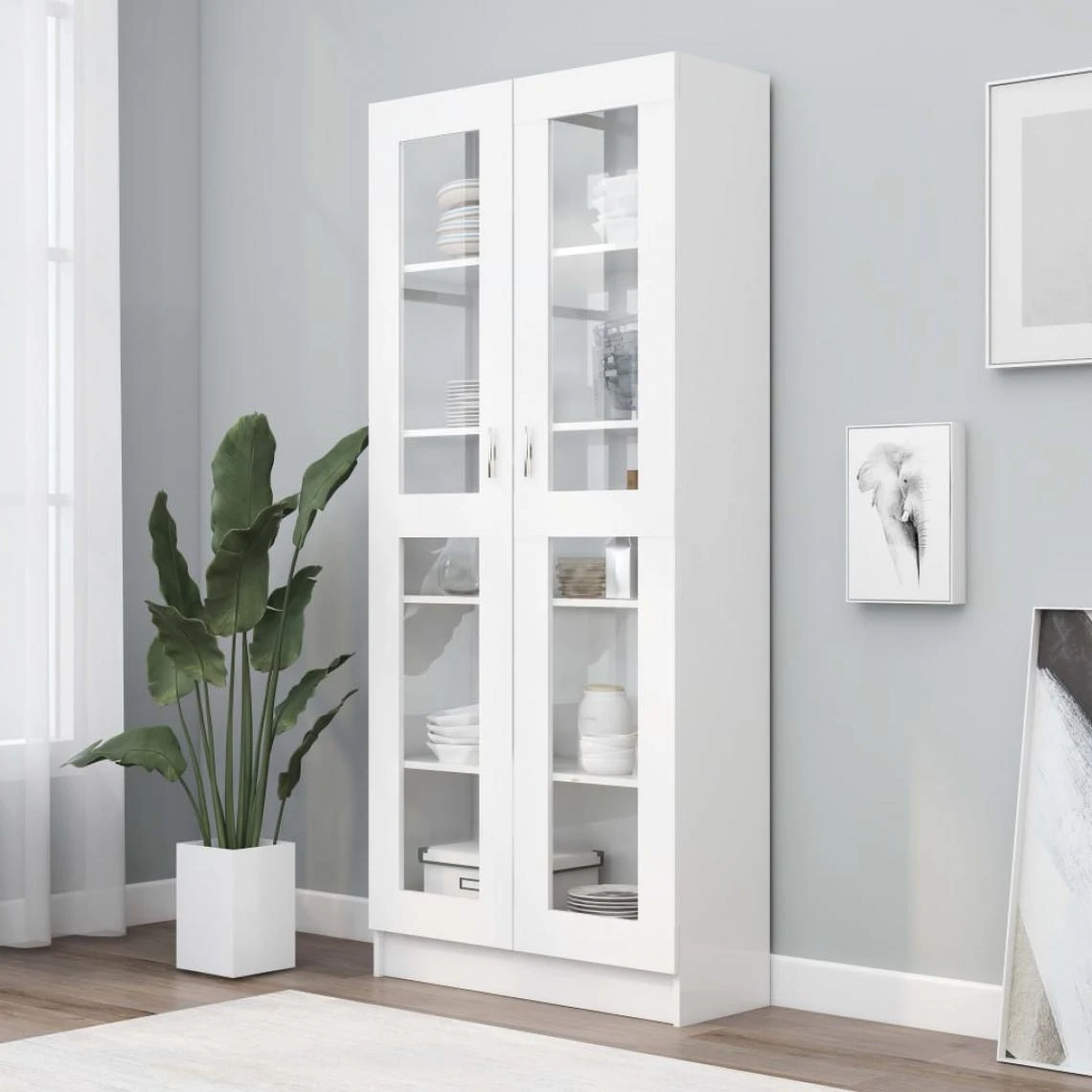 Icaverne Joli Étagères Gamme São Tomé Armoire à Vitrine Blanc 82,5x30,5x18... 3 Icaverne Joli Étagères Gamme São Tomé Armoire à Vitrine Blanc 82,5x30,5x18...