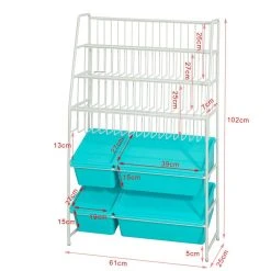 SoBuy® KMB07-B Bibliothèque + Coffre De Rangement Coffre à Jouets ?... -SoBuy Shop kmb07 b g001