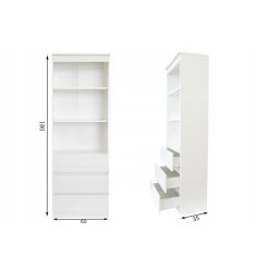 Hucoco MERIDA - Bibliothèque Stye Moderne - 3 Niches + 3 Tiroirs - 60x35x180... -SoBuy Shop merida bibliotheque stye moderne 3 niches 3 tiroirs 60x35x180 cm blanc 13599950 37355630 1140x1140