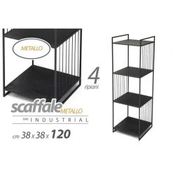 Webmarketpoint Meuble De Maison étagère En Métal Noir Design 38 X 38 X 120 H Cm