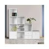 Idmarket Meuble De Rangement Escalier 4 Niveaux Bois Blanc Avec Porte Et Tiroir... 2 Idmarket Meuble De Rangement Escalier 4 Niveaux Bois Blanc Avec Porte Et Tiroir... -SoBuy Shop meuble de rangement en escalier 4 niveaux bois blanc avec porte et tiroirs