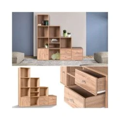 Idmarket Meuble De Rangement Escalier 4 Niveaux Bois Façon Hêtre Avec Porte E... 10 Idmarket Meuble De Rangement Escalier 4 Niveaux Bois Façon Hêtre Avec Porte E... -SoBuy Shop meuble de rangement en escalier 4 niveaux bois facon hetre avec porte et tiroirs 2