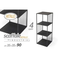 Webmarketpoint Meuble D'intérieur Design étagère En Métal Noir Cm 35 X 35 X 90 H