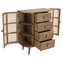 MACABANE Meuble Marron 2 Portes 4 Tiroirs Bois Cannage Couleur Naturelle ISA -SoBuy Shop meuble marron 2 portes 4 tiroirs bois cannage couleur naturelle isa 3367844 6249730 30 1140x1140