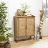 MACABANE Meuble Marron 2 Portes Bois De Jamelonier Et Cannage Naturel ISA