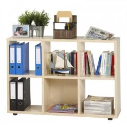 Simmob Meuble Rayonnage 6 Cases Cubiques - Coloris: Erable